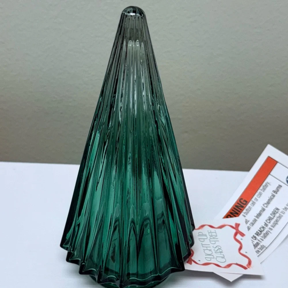 New! Glass LED Tree in Gradient Green from Target Bullseye Playground Holiday